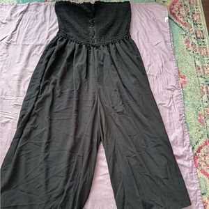 Torrid Black Sleeveless Jumpsuit with Wide-Leg Design